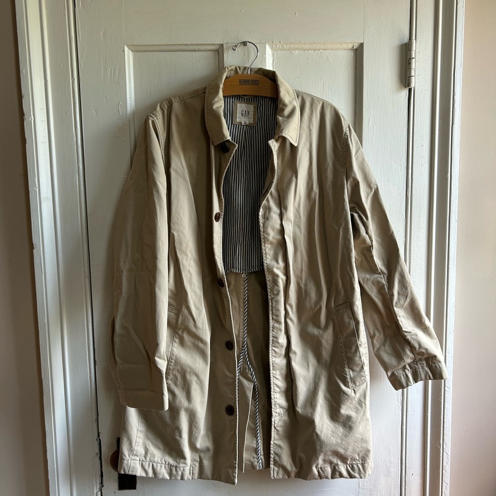 GAP Khaki Trench Coat Mid Length